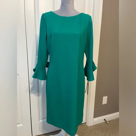 Karl Lagerfeld | Dresses | Nwt Karl Lagerfeld Kelly Green Sheath Dress 34  Sleeves St Patricks Day | Poshmark